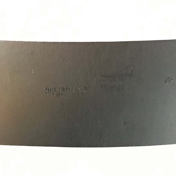 3" Wide Brown Leather Belt w/ Studded Buckle - Picture 4 of 5